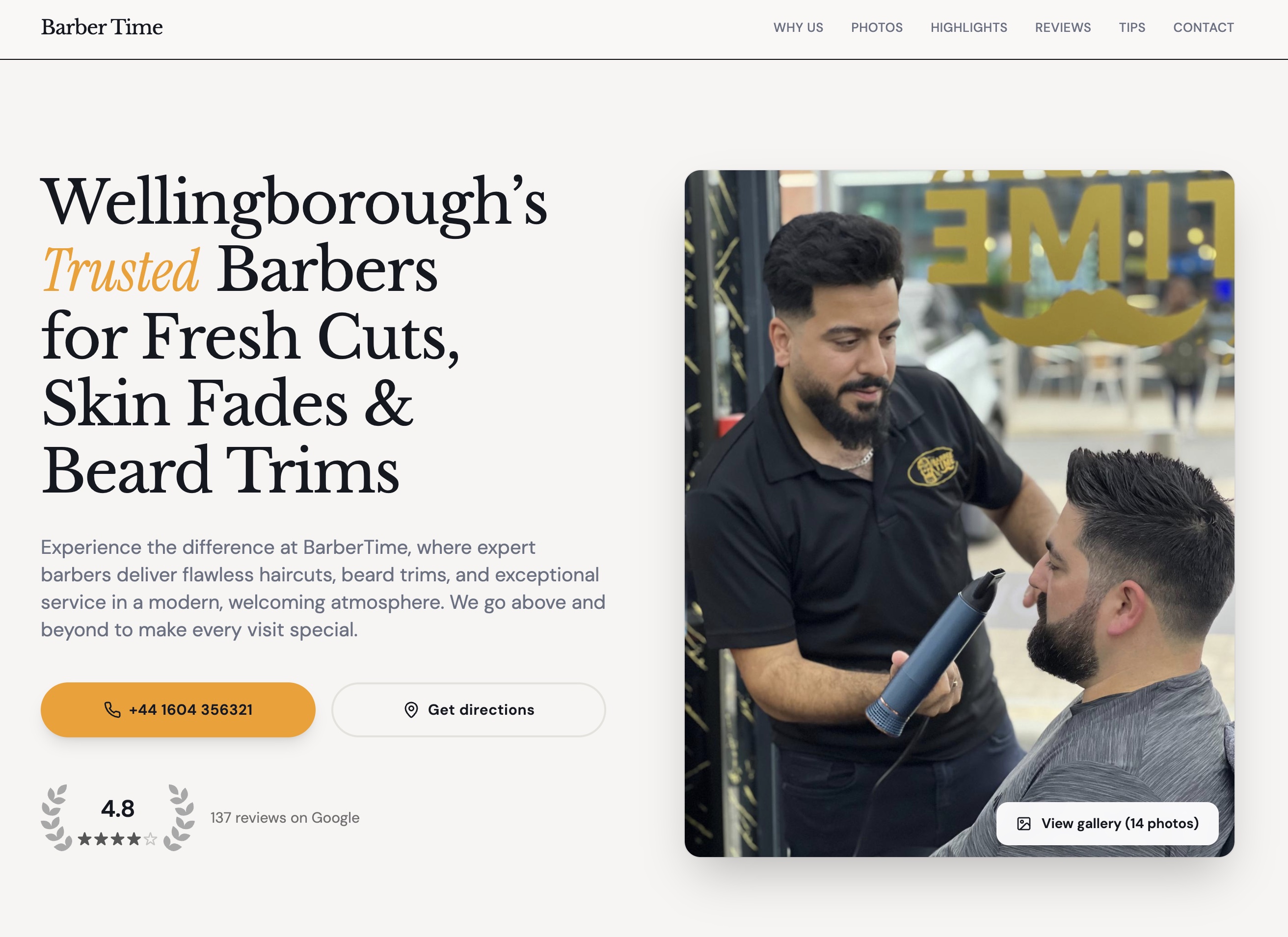BarberTime Wellingborough local business website